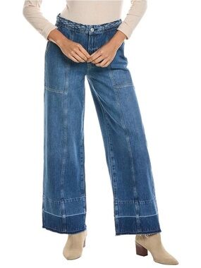 NWT Frame Denim Pixie Braided Waist Dewdrop Wide Leg Jean
